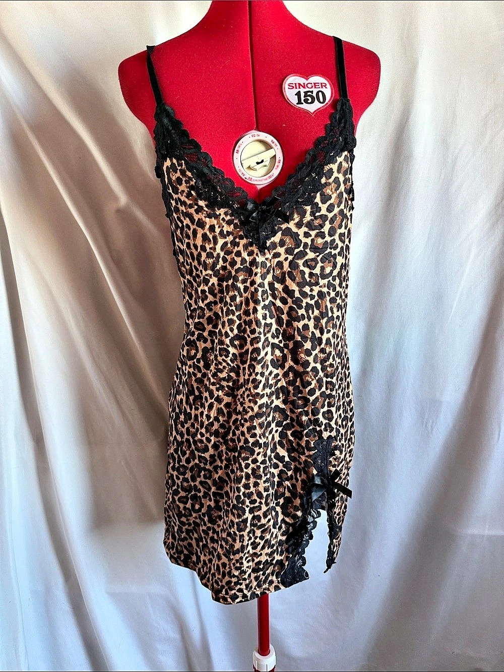 Avidlove Leopard Lace Chemise Set in Brown & Black Large NWT
